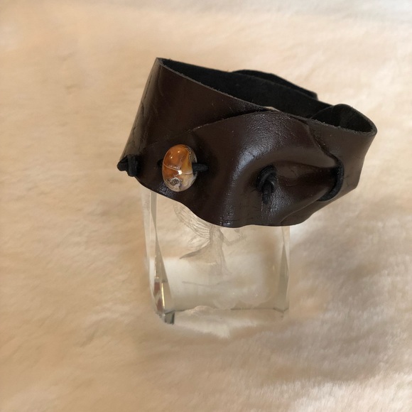 Stunning BoHo Leather Cuff Bracelet, Handmade - Picture 4 of 5